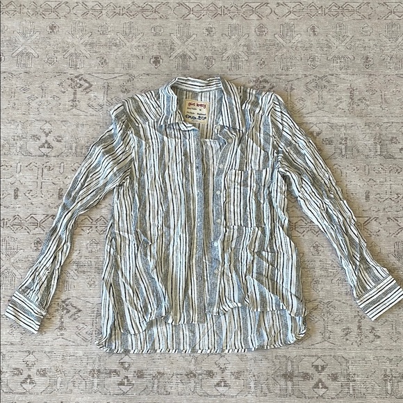 Girl Krazy rayon boyfriend button up - Picture 1 of 4